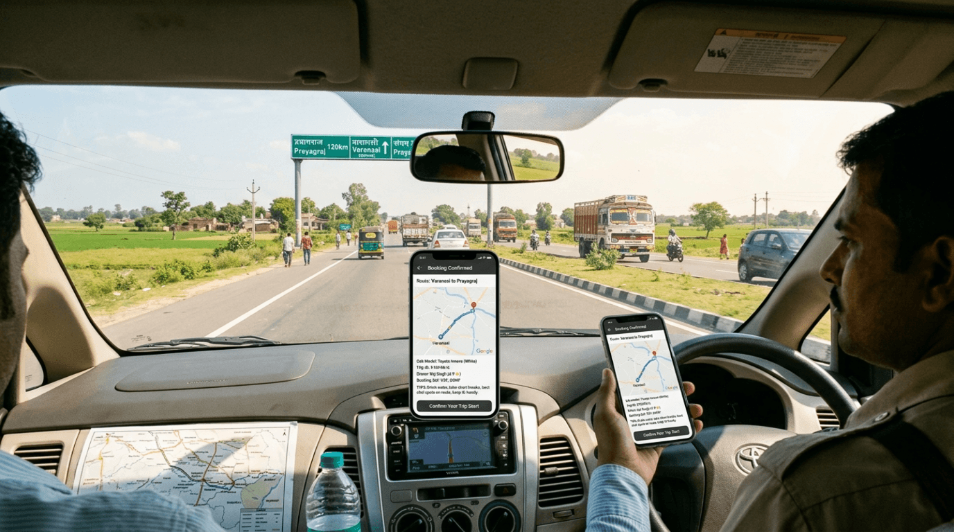 Varanasi to Prayagraj Cab for Same-Day Trip: Route, Timing & Booking Tips